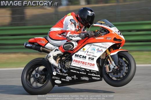 2009-09-27 Imola 0823 Acque minerali - Superbike - Warm Up - Luca Conforti - Ducati 1098R
